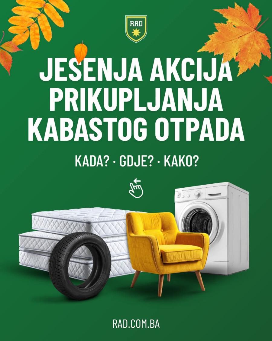 Jesenja akcija prikupljanja kabastog otpada na području Kantona Sarajevo za 2026. godinu